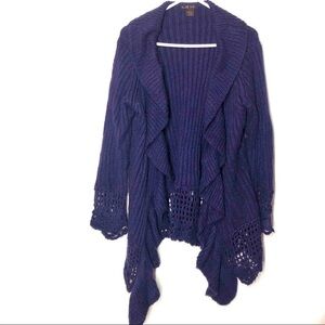 Alison Sheri purple knit opened sweater